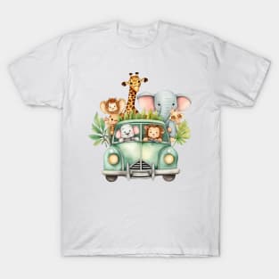 Watercolor Baby Animal Safari #4 T-Shirt